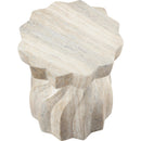  Meridian Caserta Natural Travertine Finish Concrete Indoor / Outdoor End Table IMAGE 6