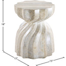  Meridian Caserta Natural Travertine Finish Concrete Indoor / Outdoor End Table IMAGE 7