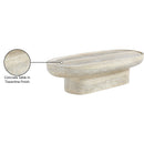 Meridian Tivoli Natural Travertine Finish Concrete Indoor / Outdoor Coffee Table IMAGE 9