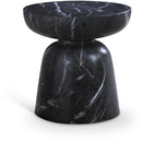  Meridian Avellino Black Marble Finish Concrete Indoor / Outdoor End Table IMAGE 1