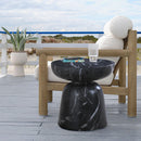  Meridian Avellino Black Marble Finish Concrete Indoor / Outdoor End Table IMAGE 2