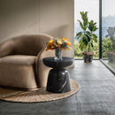  Meridian Avellino Black Marble Finish Concrete Indoor / Outdoor End Table IMAGE 3