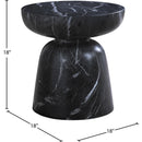  Meridian Avellino Black Marble Finish Concrete Indoor / Outdoor End Table IMAGE 6
