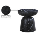  Meridian Avellino Black Marble Finish Concrete Indoor / Outdoor End Table IMAGE 7