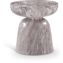  Meridian Avellino Brown Marble Finish Concrete Indoor / Outdoor End Table IMAGE 1