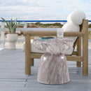  Meridian Avellino Brown Marble Finish Concrete Indoor / Outdoor End Table IMAGE 2