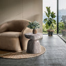  Meridian Avellino Brown Marble Finish Concrete Indoor / Outdoor End Table IMAGE 3