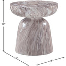  Meridian Avellino Brown Marble Finish Concrete Indoor / Outdoor End Table IMAGE 6