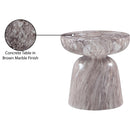  Meridian Avellino Brown Marble Finish Concrete Indoor / Outdoor End Table IMAGE 7
