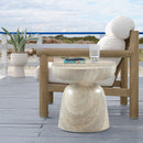  Meridian Avellino Natural Travertine Finish Concrete Indoor / Outdoor End Table IMAGE 2