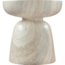  Meridian Avellino Natural Travertine Finish Concrete Indoor / Outdoor End Table IMAGE 4