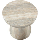  Meridian Avellino Natural Travertine Finish Concrete Indoor / Outdoor End Table IMAGE 5