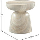  Meridian Avellino Natural Travertine Finish Concrete Indoor / Outdoor End Table IMAGE 6