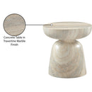  Meridian Avellino Natural Travertine Finish Concrete Indoor / Outdoor End Table IMAGE 7