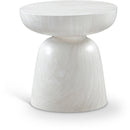  Meridian Avellino White Marble Finish Concrete Indoor / Outdoor End Table IMAGE 1
