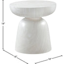  Meridian Avellino White Marble Finish Concrete Indoor / Outdoor End Table IMAGE 6