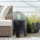  Meridian Foligno Black Marble Finish Concrete Indoor / Outdoor End Table IMAGE 2