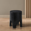  Meridian Foligno Black Marble Finish Concrete Indoor / Outdoor End Table IMAGE 3