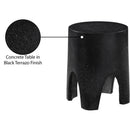  Meridian Foligno Black Marble Finish Concrete Indoor / Outdoor End Table IMAGE 8