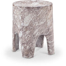  Meridian Foligno Brown Marble Finish Concrete Indoor / Outdoor End Table IMAGE 1
