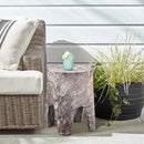  Meridian Foligno Brown Marble Finish Concrete Indoor / Outdoor End Table IMAGE 2