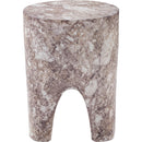  Meridian Foligno Brown Marble Finish Concrete Indoor / Outdoor End Table IMAGE 5