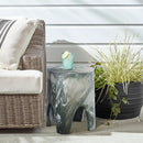  Meridian Foligno Green Marble Finish Concrete Indoor / Outdoor End Table IMAGE 2