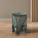  Meridian Foligno Green Marble Finish Concrete Indoor / Outdoor End Table IMAGE 3