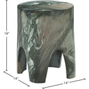 Meridian Foligno Green Marble Finish Concrete Indoor / Outdoor End Table IMAGE 7