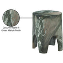  Meridian Foligno Green Marble Finish Concrete Indoor / Outdoor End Table IMAGE 8
