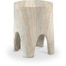  Meridian Foligno Natural Travertine Finish Concrete Indoor / Outdoor End Table IMAGE 1