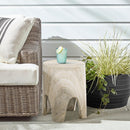  Meridian Foligno Natural Travertine Finish Concrete Indoor / Outdoor End Table IMAGE 2