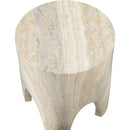  Meridian Foligno Natural Travertine Finish Concrete Indoor / Outdoor End Table IMAGE 6