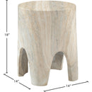  Meridian Foligno Natural Travertine Finish Concrete Indoor / Outdoor End Table IMAGE 7