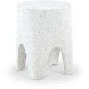  Meridian Foligno White Marble Finish Concrete Indoor / Outdoor End Table IMAGE 1