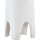  Meridian Foligno White Marble Finish Concrete Indoor / Outdoor End Table IMAGE 4