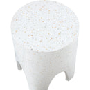  Meridian Foligno White Marble Finish Concrete Indoor / Outdoor End Table IMAGE 6