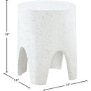  Meridian Foligno White Marble Finish Concrete Indoor / Outdoor End Table IMAGE 7