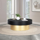  Meridian Makai Black Oak Veneer Top And Metal Base Coffee Table IMAGE 2