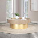  Meridian Makai Natural Oak Veneer Top And Metal Base Coffee Table IMAGE 2