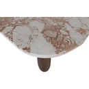 Meridian Puglia Cream Marble Top And Oak Wood Base Coffee Table IMAGE 4