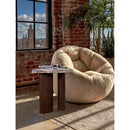  Meridian Puglia Cream Marble Top And Oak Wood Base End Table IMAGE 2