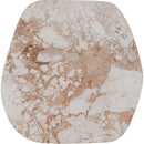  Meridian Puglia Cream Marble Top And Oak Wood Base End Table IMAGE 4