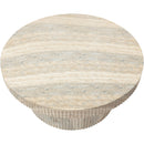  Meridian Legatto Natural Travertine Finish Concrete Indoor / Outdoor Coffee Table IMAGE 6