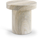  Meridian Legatto Natural Travertine Finish Concrete Indoor / Outdoor End Table IMAGE 1