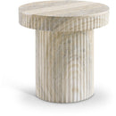 Meridian Legatto Travertine Travertine Finish Concrete End Table IMAGE 1