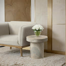  Meridian Legatto Natural Travertine Finish Concrete Indoor / Outdoor End Table IMAGE 2