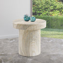  Meridian Legatto Natural Travertine Finish Concrete Indoor / Outdoor End Table IMAGE 3