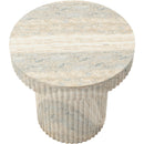  Meridian Legatto Natural Travertine Finish Concrete Indoor / Outdoor End Table IMAGE 6