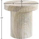 Meridian Legatto Natural Travertine Finish Concrete Indoor / Outdoor End Table IMAGE 7